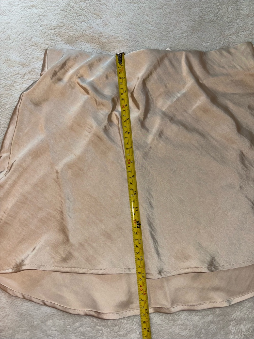 A New Day Cream Satin A Line Mini Skirt - Picture 5 of 7